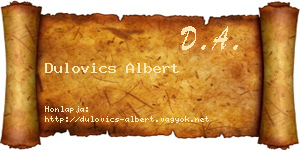 Dulovics Albert névjegykártya
