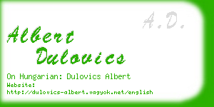 albert dulovics business card